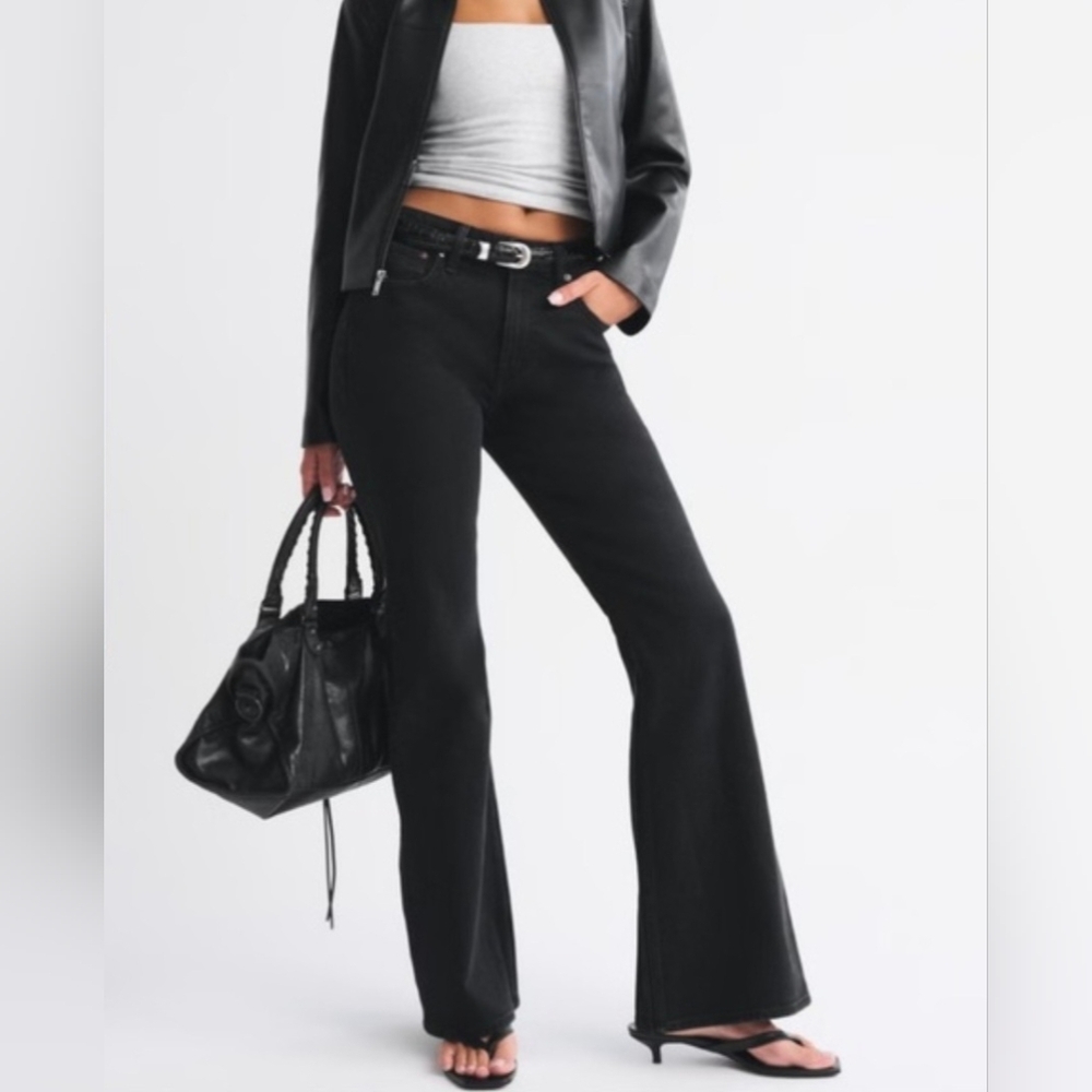 Abercrombie & Fitch Jeans Black Flare Curve Love Size 26 NEW